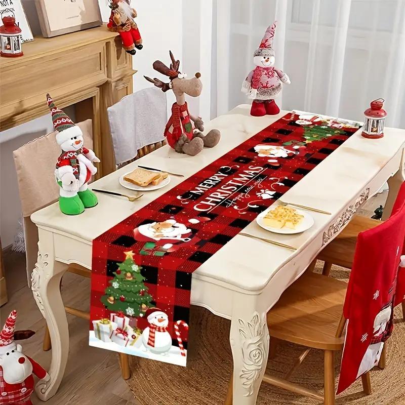 Weihnachtsmann Weihnachts-Tischläufer Frohe Weihnachten Dekoration für Zuhause 2025 Weihnachtsfeier Tischdeko Navidad Noel Neujahr 2026