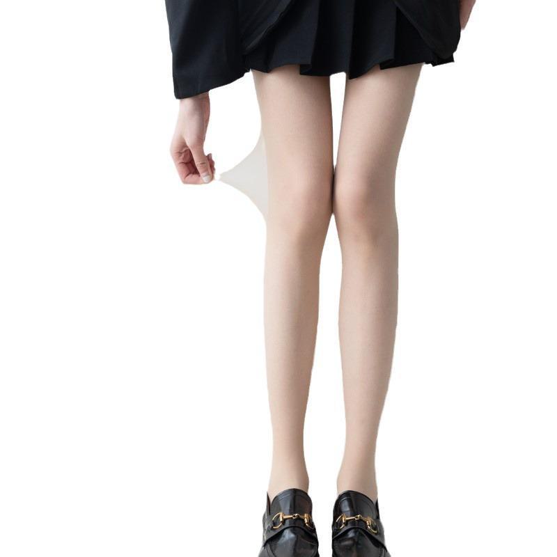 Women's Ultra-Thin Anti-Snag Stockings with Bikini Crotch - Durable Flesh-Colored Pineapple Design