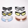 Y2K Outdoor Mountain Climbing Sunglasses Women Men Oversized Trendy Wrap Around Sunglasses Punk One Piece Goggles Sports Glass