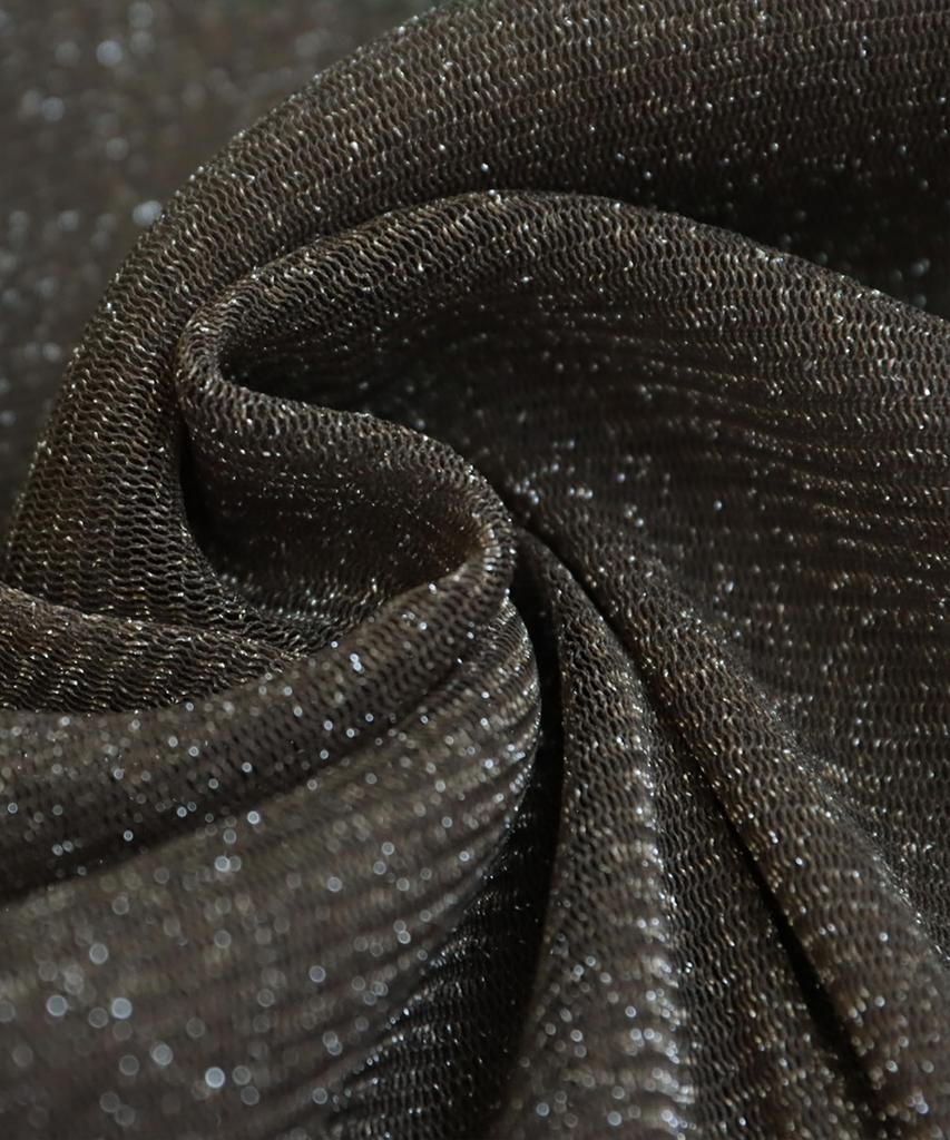 antiqua Women's Lamé Sheer Top, Long Sleeve, Tulle, ATR-00002, One Size 02, Olive Khaki