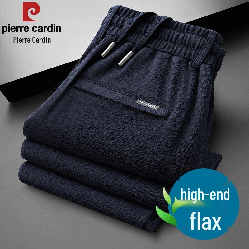 Pierre Cardin Men's Summer Lightweight Linen Blend Straight-Leg Pants