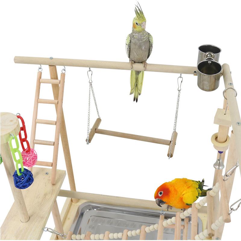 Parrot Interactive Playground Parrot Training Solid Wood Stand Stand Pole Bird Supplies Bird Shelf Parrot Stand Stick