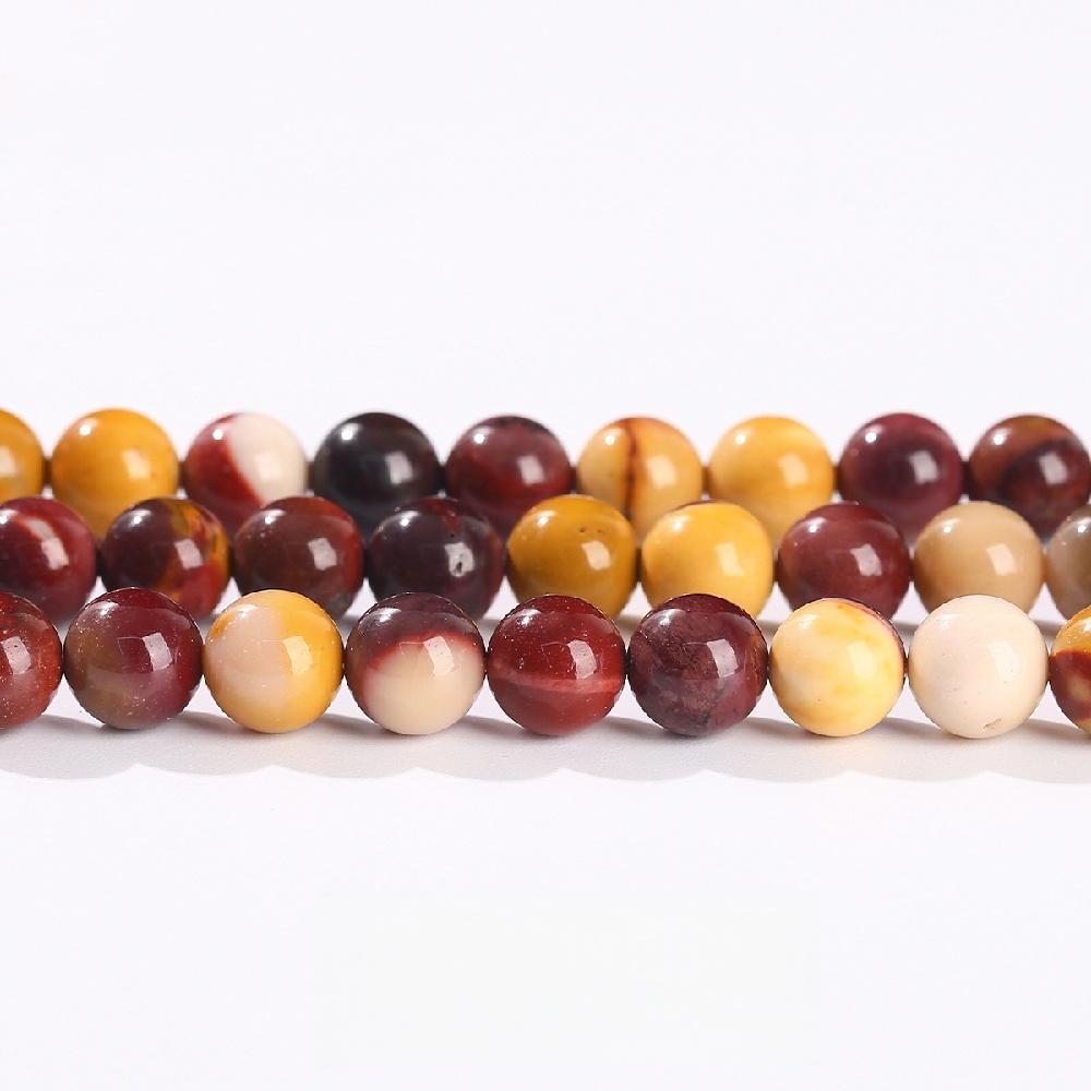 Mookaite Stone Natural Round Beads 15"Strand Smooth Loose Spacer Beads 4/6/8/10/12mm for Jewelry Making DIY Bracelets Accessories