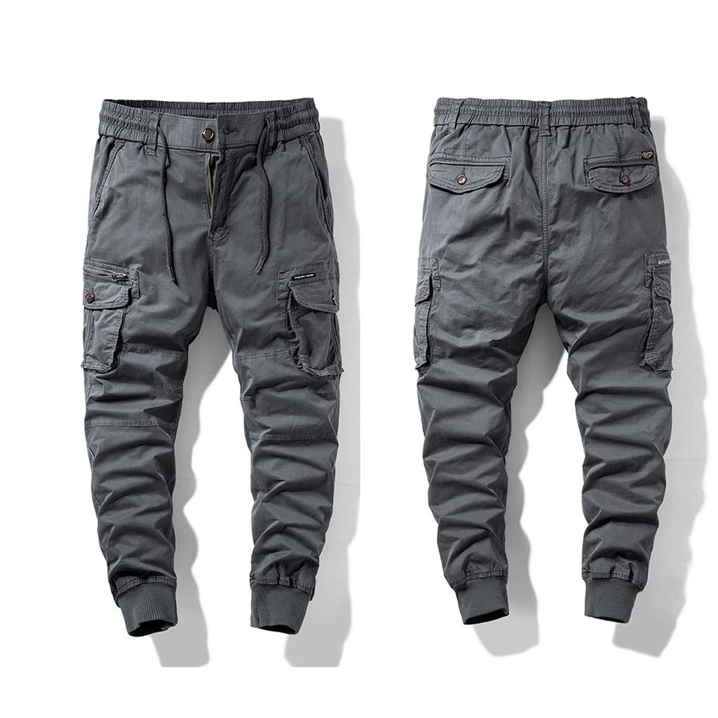 SUNDAY ROSE Cargo Work Loose Solid Skinny Size Dark 8017 Men's Pants, Multi-Pockets, Fit, Multifunctional, Cotton, Casual, Color, Fit, Spring, Summer,