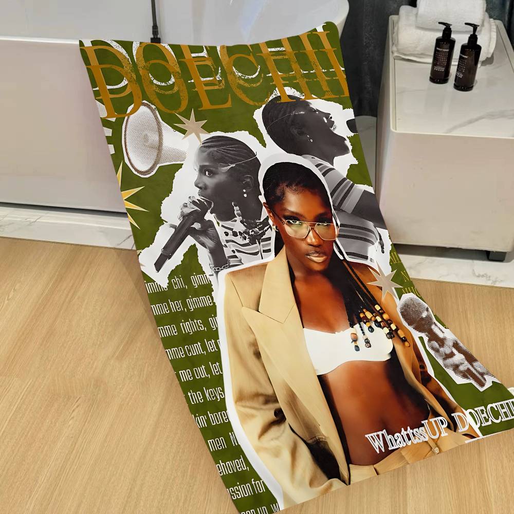D-Doechii Microfiber Printed Beach Towel Mountain Climbing Yoga Beach Swimming Running Absorbent Soft Towel