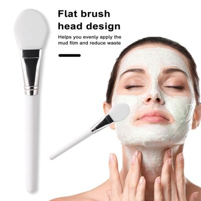 2 pezzi di pennelli flessibili in silicone per il viso, con manico lungo in plastica, applicatore per maschera di fango, multifunzionale, riutilizzabile, senza peli, per la pulizia del viso