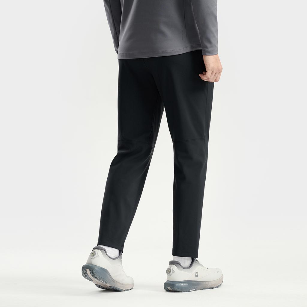 FILA A.P. Minimalist Trendy Fashion Casual Training Fitness Versatile Comfortable Knitted Sports Pants Men bottoms Deep-Black A11M541602FBK