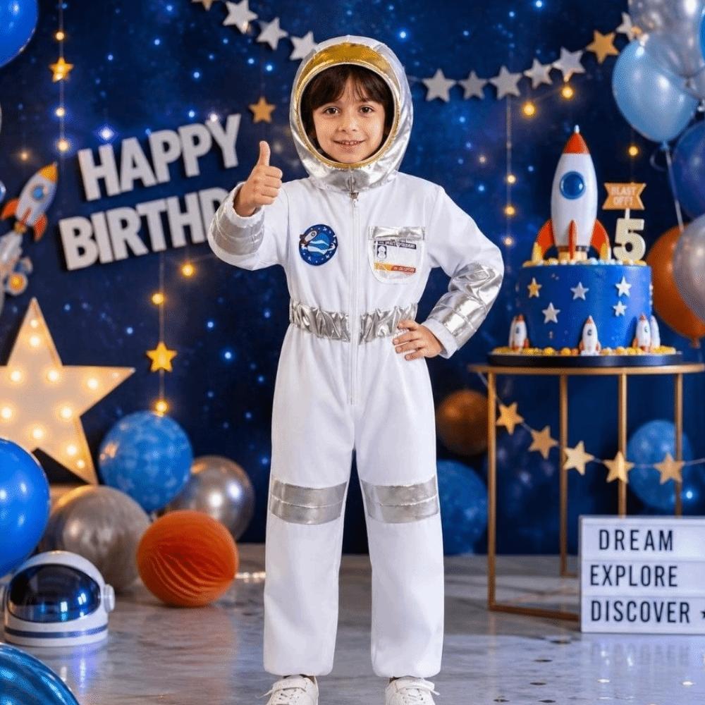 Jumpsuit Spaceman Costume With Hat Cosplay Costume Dress Up Space Suit  Carnival Party