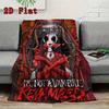 Gothic Vampire 2D Flat Pattern Flannel Blanket High Quality All Seasons Warmth and Comfort Perfect for Christmas Gifts.