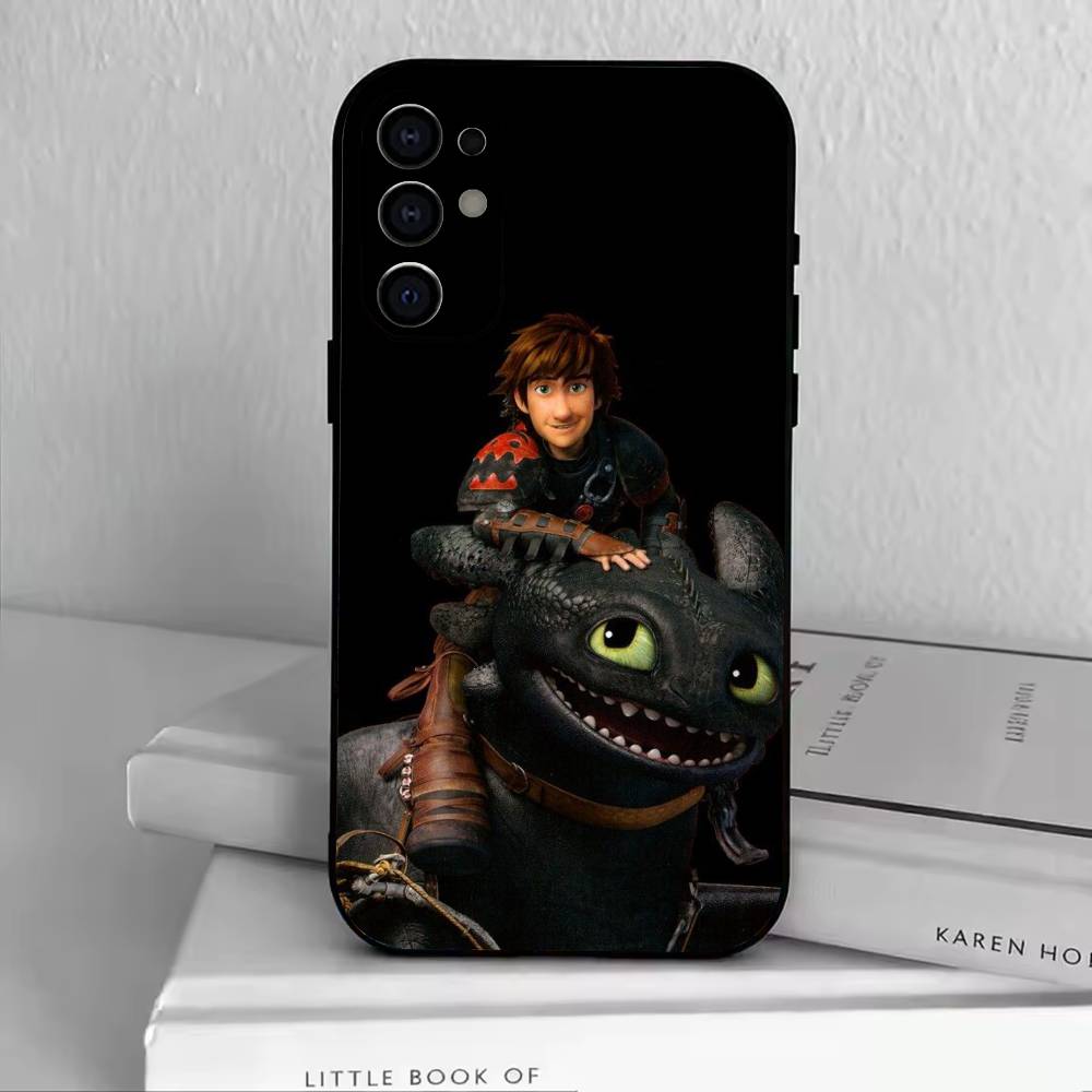 Funda de Teléfono de H-Hipo y Chimuelo Para Samsung S25,S24,S21,S22,S23,S30,Ultra,S20,Plus,Fe,Funda Negra de Silicona Blanda