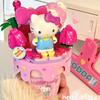 New Keeppley Sanrio Building Blocks Hello Kitty Kuromi Pochacco Cinnamoroll Ice Cream Cone Splicing Model Toy Ornaments Gift
