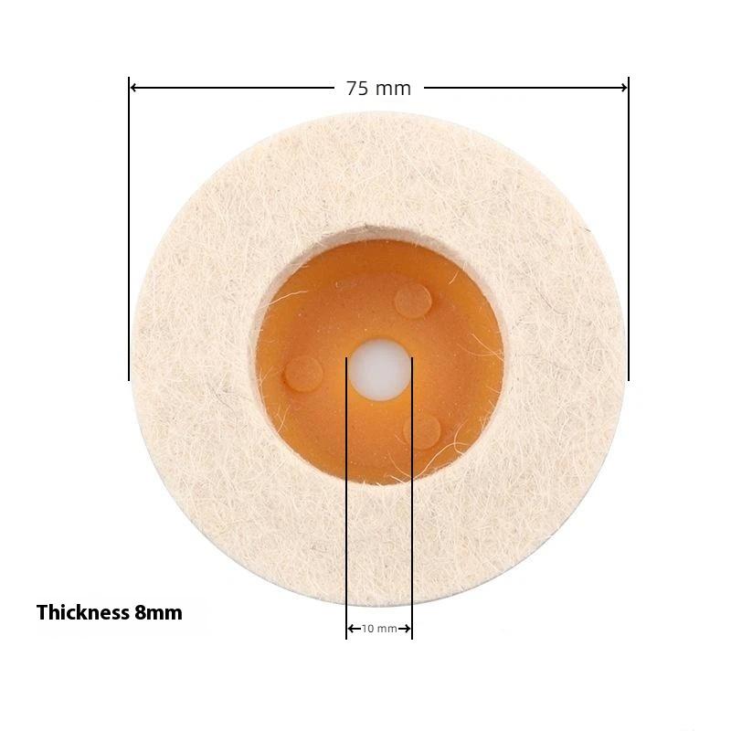 5PC 100mm/75mm Wool Polishing Wheel Set - Felt Buffing Pads for Angle Grinder On Metal, Marble & Glass