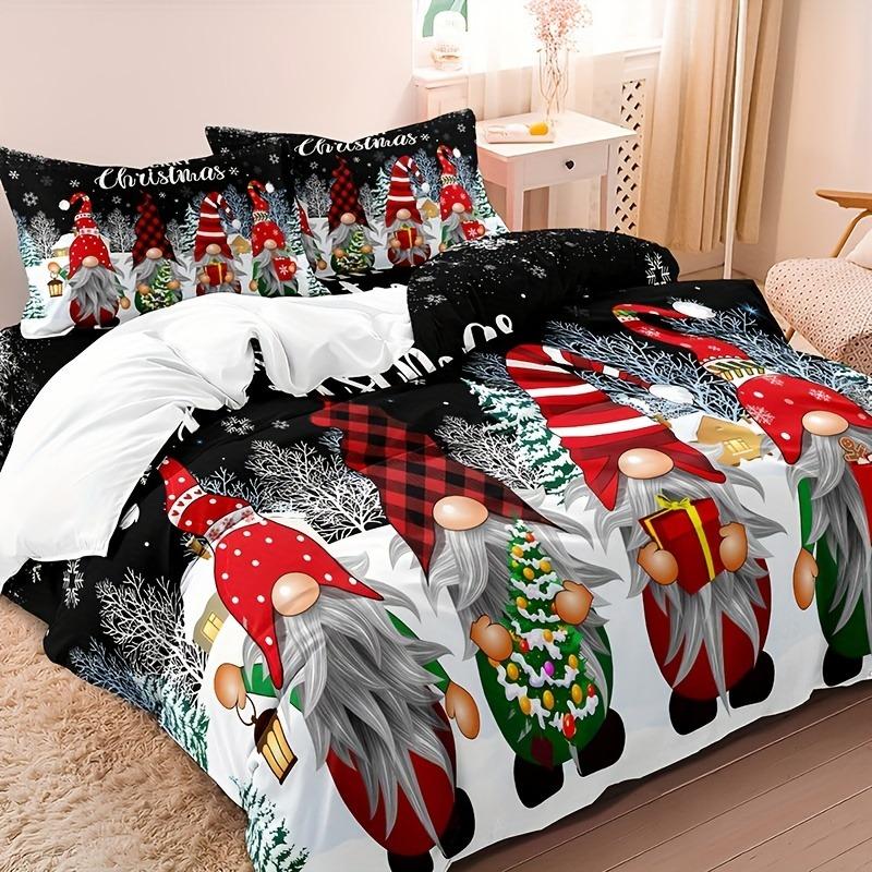 Christmas Bedding Set 3D Printed Duvet Cover Set Single Twin Double Size Bedroom Decor Duvet Cover Set Christmas Gift For Kids