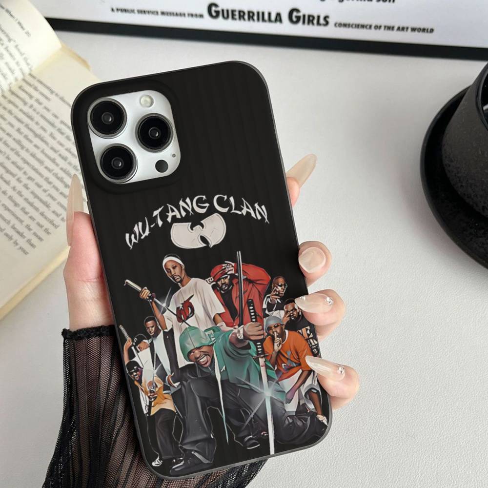 

W-wu T-tang Clan Hip-hop Music Group Corrugated Pattern For IPhone 17 16 15 14 13 12 16 Pro Max Plus Pro Non-slip Phone Cover iPhone 12