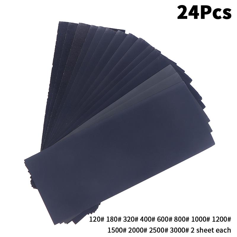 5/6/8/10/18/24Pcs Sandpaper 2000 2500 3000 5000 7000 Mixed Grits Sand Paper Water/Dry Sanding Paper Abrasive Tool
