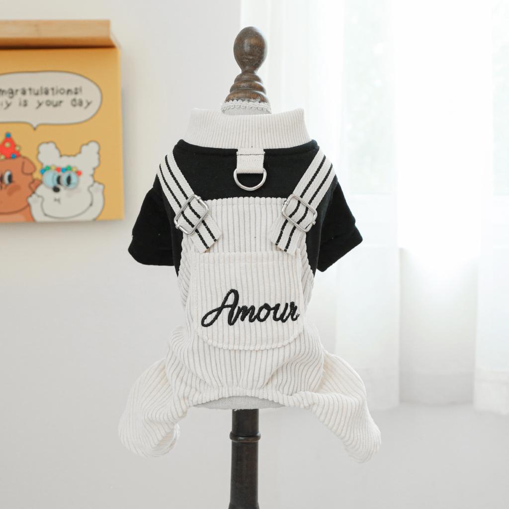 PETCIRCLE Pet Circle Dog Quad Pet Clothing Clothing Corduroy Good Friends Overalls Collection