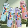 1PC Birthday Boy Number 4 Print 750ml Color Plastic Sports Water Bottle Leakproof Flip Straw Lid Suitable for Sports Office Home Use