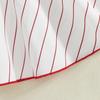 Kinder Mädchen Sommer Baseballkleid Gestreifter Druck Knopf Kurzarmkleid mit Gürtel für Kleinkind Niedliche Kleidung