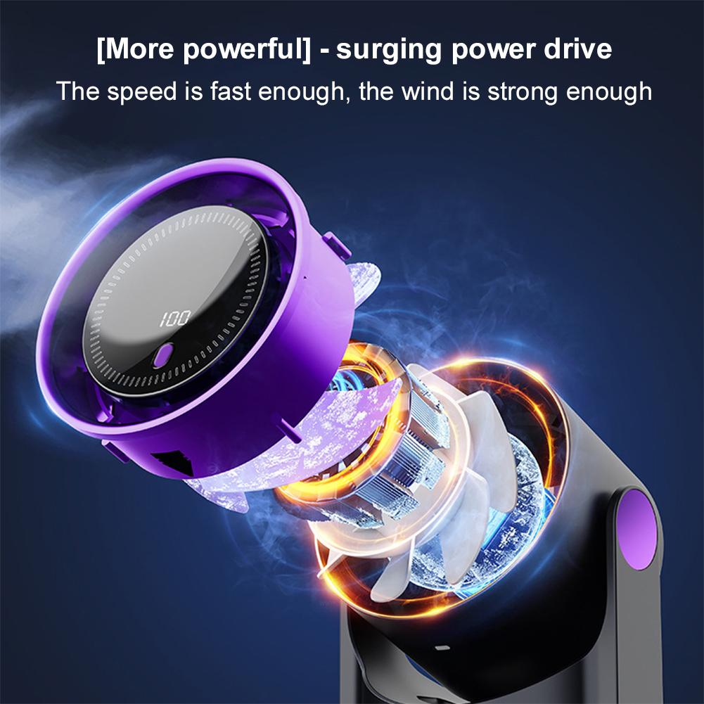 100 Level Desktop Cooling Fan USB Rechargeable High-Speed Circulating Fan Digital Display Electric Personal Fan for Home Office