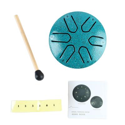 Handpan Tamburo Professionale Mini 6 Note Tongue Drum Senza Preoccupazioni Strumento a Percussione con Bacchetta
