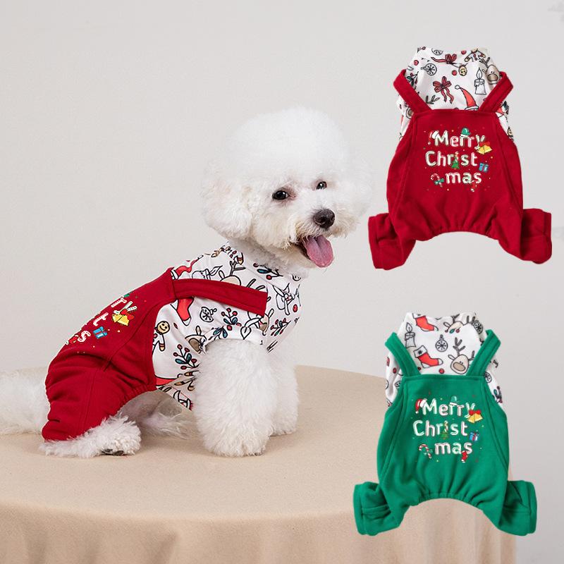 Christmas Pet Clothing Dog Outfits Autumn/Winter Warm Two-Legged Skirts