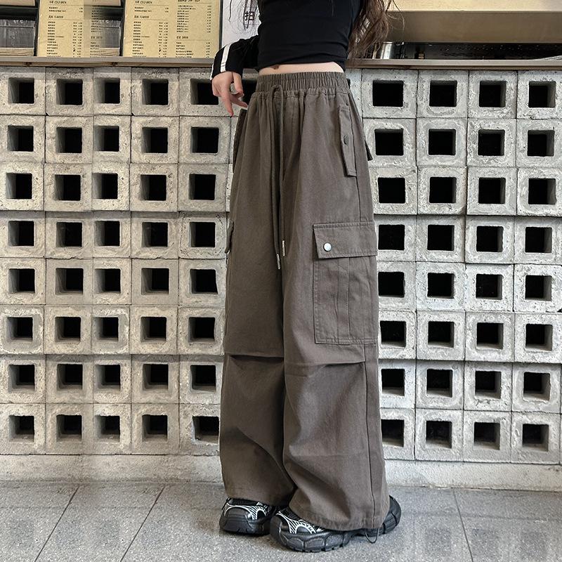 Trendy Girls' Wide Leg Cargo Pants – Spring/Autumn Casual Wear for Junior High School Students