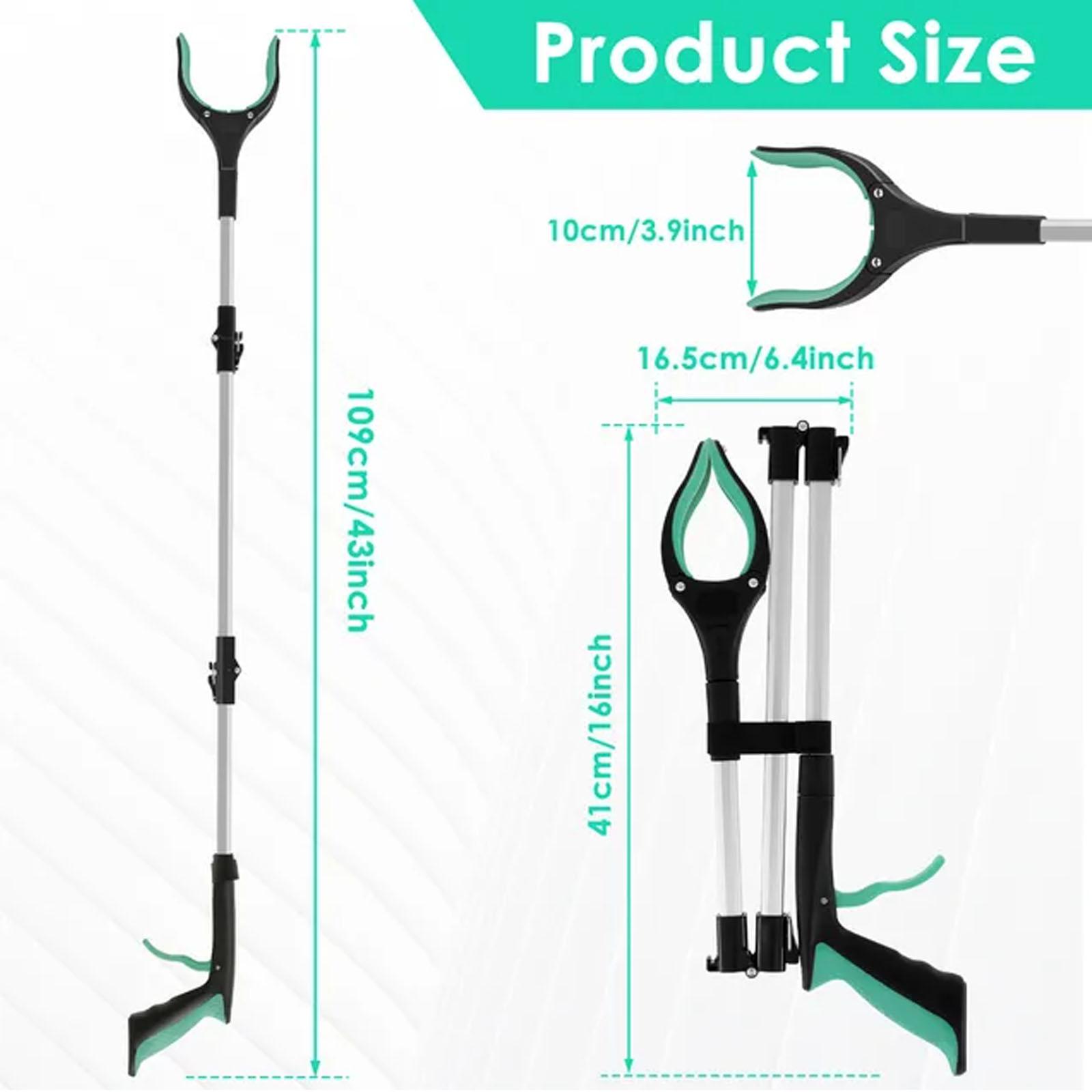 

Garbage Picker Gripper With 360 ° Rotating Clip Foldable Gripper Extender Hand Tools Litter Reachers Picker with Non-Slip Jaw зелений