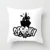 New Halloween Skull Pillow Black and White Pumpkin Print Pillow Case Peach Velvet Labeled Cushion