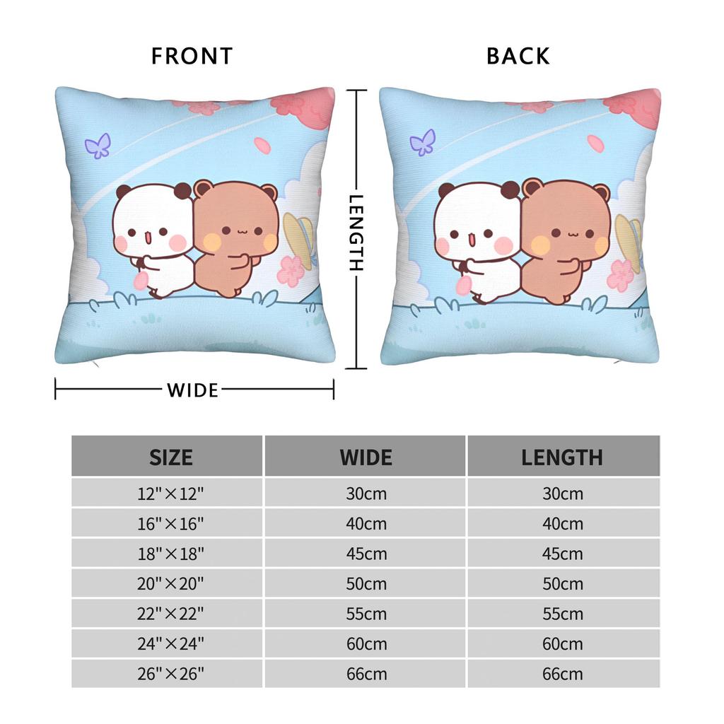 Bubu Panda Dudu Bear Pillowcase Polyester Cushion Cover Decor  Throw Pillow Case Cover Bed Square 45X45cm