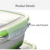 1pcs 304 Stainless Steel Lunch Box Food Storage Container Airtight  Transparent Lid Freshness Keeper for Fruits Cold Storage