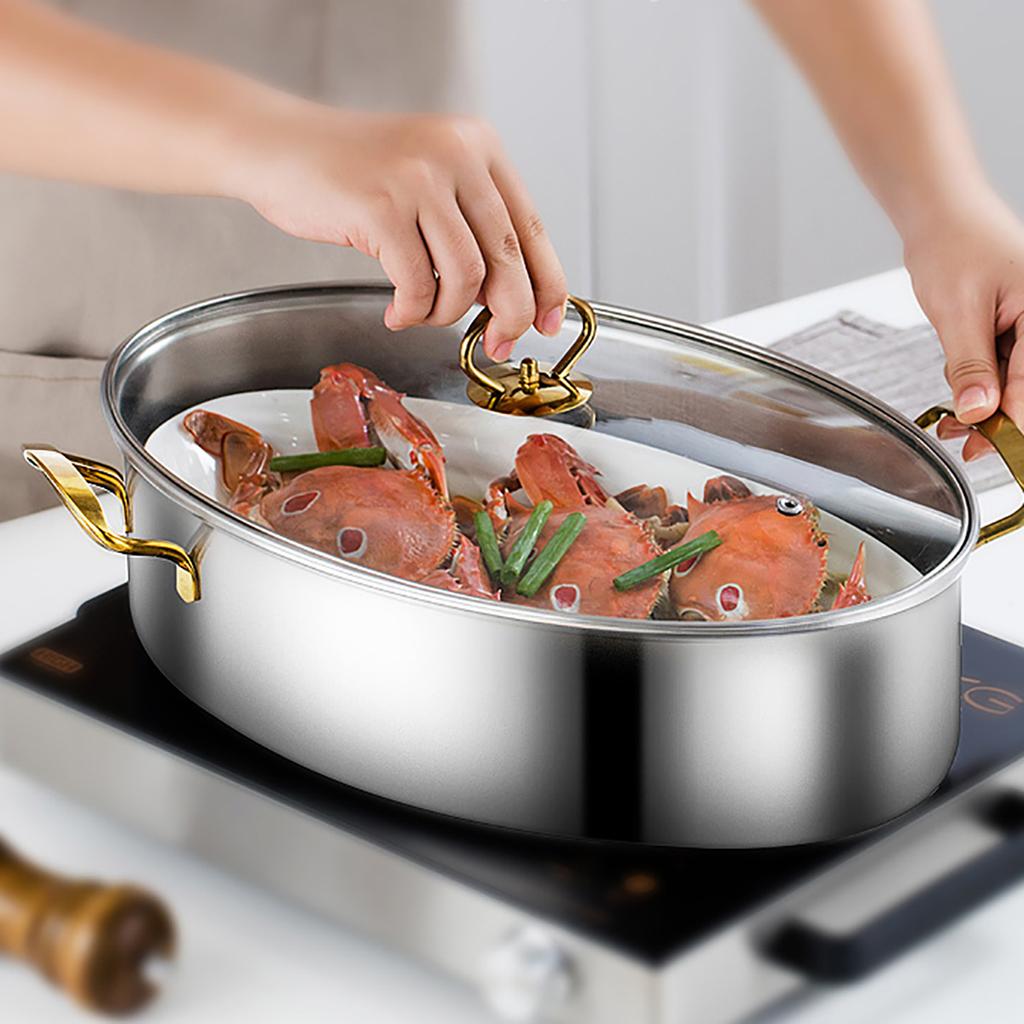 Buy Stainless Steel Fish Steamer MultiUse Oval Roasting Cookware