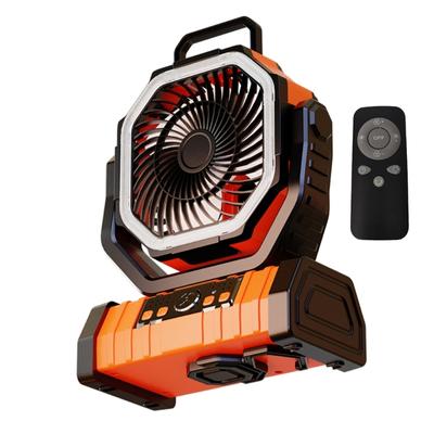 USB Rechargeable Fan 20000mah with LED Light Convenient and Quiet Suitable for Camping and Travel
