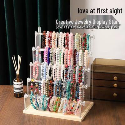 Bracelet and Jewelry Display Stand for Necklaces, Hair Ties, and Prayer Beads Storage