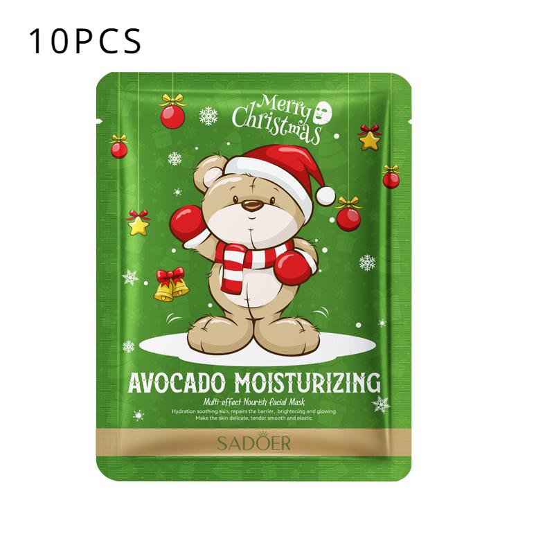 

SADOER Рождественская увлажняющая маска с авокадо смягчающая увлажняющая маска-патч 10pcs