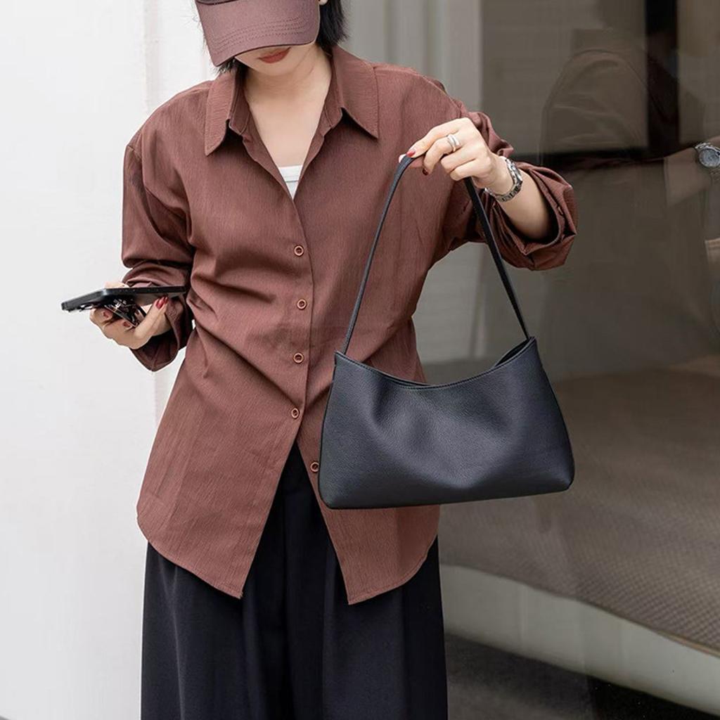 Genuine Cowhide Large‑Capacity Women Underarm Shoulder Purse 2026 New, Quiet‑Luxury High‑End Commuter Leather Handbag