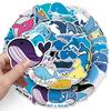 51 Cartoon Whale Graffiti Stickers for Kids - Marine Life DIY Stickers for Water Cup, Skateboard, Suitcase, and Stationery