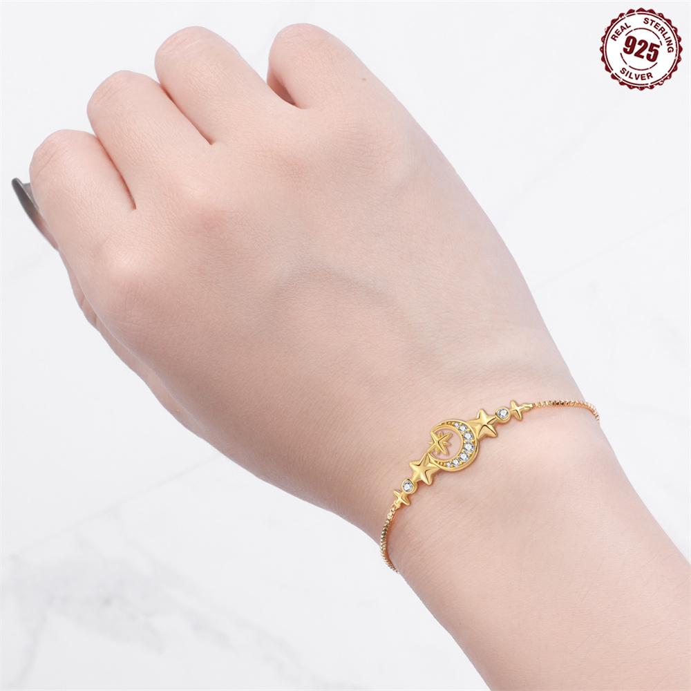 Bracelets copper Authentic Golden Stacked Stone Star Shapeshaped Half Bracelets Suitable for Do It Yourself Charm Birthday Jewellery Gifts