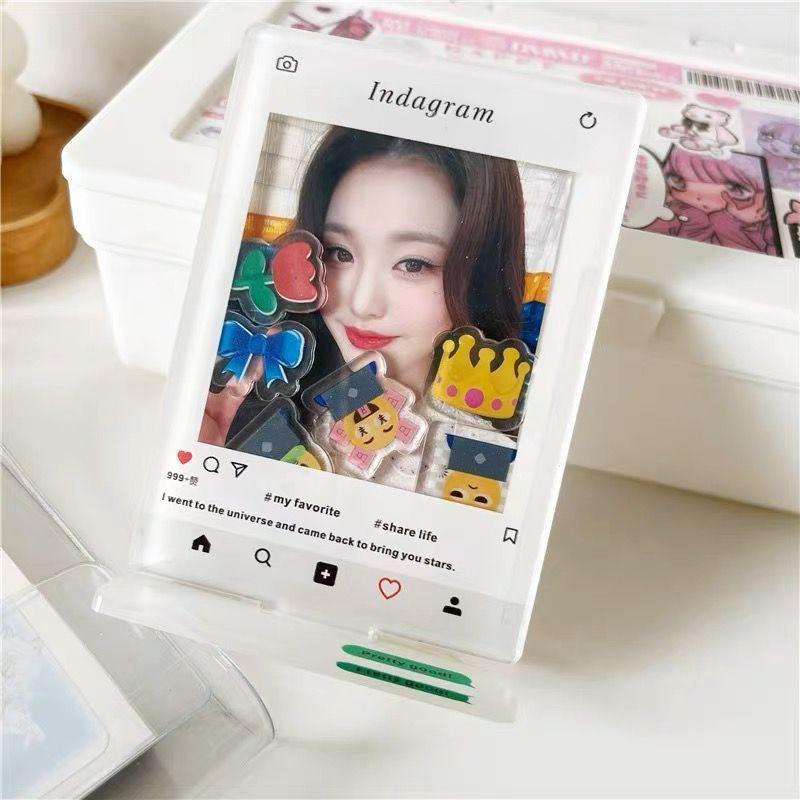 Новая креативная акриловая 3-дюймовая настольная фоторамка DIY дисплей idou альбом маленькая карточка фото качающаяся музыкальная фоторамка