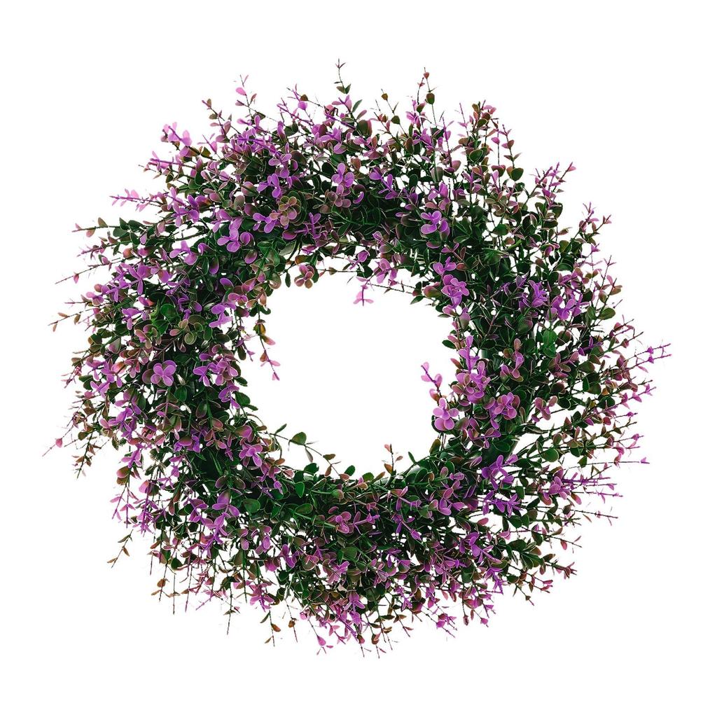 Lavender Wreaths for Front Door Floral Wreath Easy To Hang Decorative Garland 16 Inch for Porch Christmas Indoor Office Home