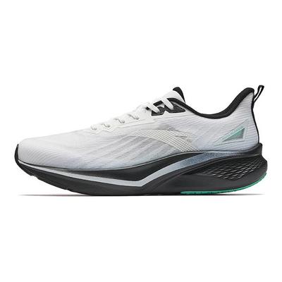 Lingfeng 2 Vara Simple Elastic Rezistente la Uzură Ușoare Respirabile Antiderapante Pantofi de Alergare cu Partea Inferioară Joasă Adidași Bărbați Alb Albastru Negru 912625512-4