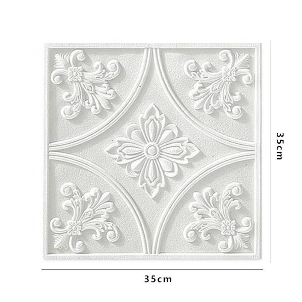 

35*35см 3D Пенопластовый Потолок Самоклеящиеся Водонепроницаемые Наклейки на Стену Защита от Столкновений Отслаивающиеся Обои для Фона Декор Спальни