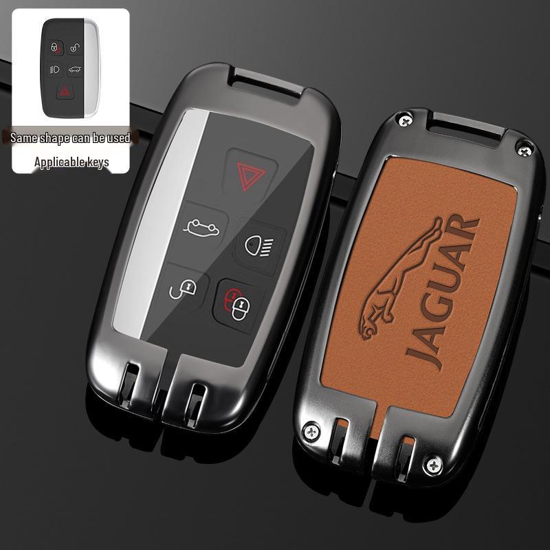 Jaguar XFL/XEL/XJL/F-Pace/F-Type Key Case with Buckle - Premium Car Key Remote Holder