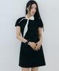 Lucirju Custom Scarf Tweed Mini Dress Set (Black)