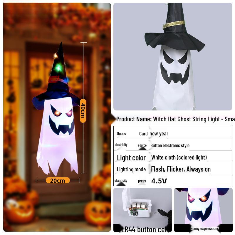 Glowing Ghost Lantern Pendant for Spooky Halloween Outdoor Decoration
