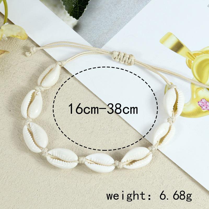 Boho Cowrie Shell Necklace Bracelet Set, Ocean Beach Hawaii Jewelry for Women