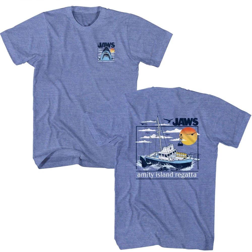 Jaws - Amity Island Regatta - American Classics - Heather Blue  Short Sleev 160