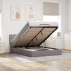Exclusive House - Ottoman Bed with Mattress and LED Taupe 140x190 Cm Fabric