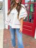 Women's Babydoll V Neck Blouse Short Lantern Sleeve Loose Peplum Flowy Top