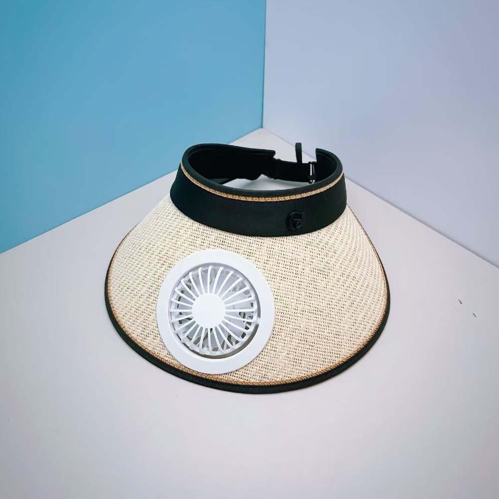 Long-lasting Rechargeable Fan Hat Portable Wide Brim Sunscreen Cap Parent-Child Visor Cap Travel