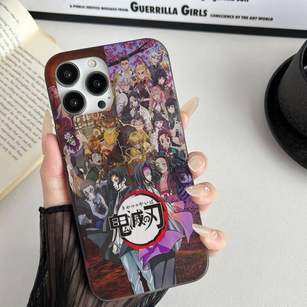 Japanese Anime D-Demon S-Slayer Phone Case For IPhone 17 16 15 11 12 13 14 Pro Max Soft Corrugated Silicone Cover Case